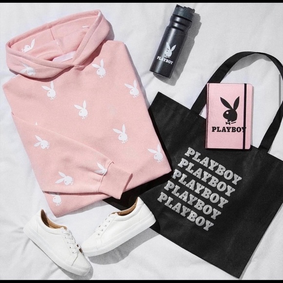 Playboy Tall Pink Bunny Hoodie Dress - Picture 7 of 9